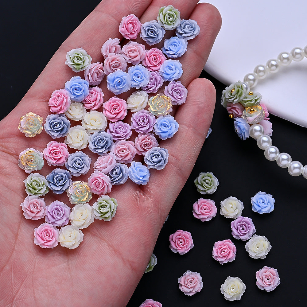 Gradient Resin Camellia Spacer Beads