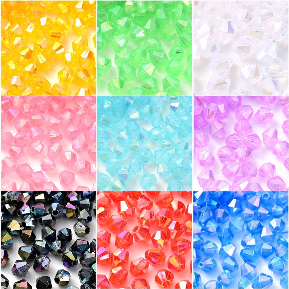 1000pcs 4mm Shiny Acrylic Faceted Beads