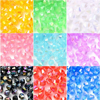 1000pcs 4mm Shiny Acrylic Faceted Beads