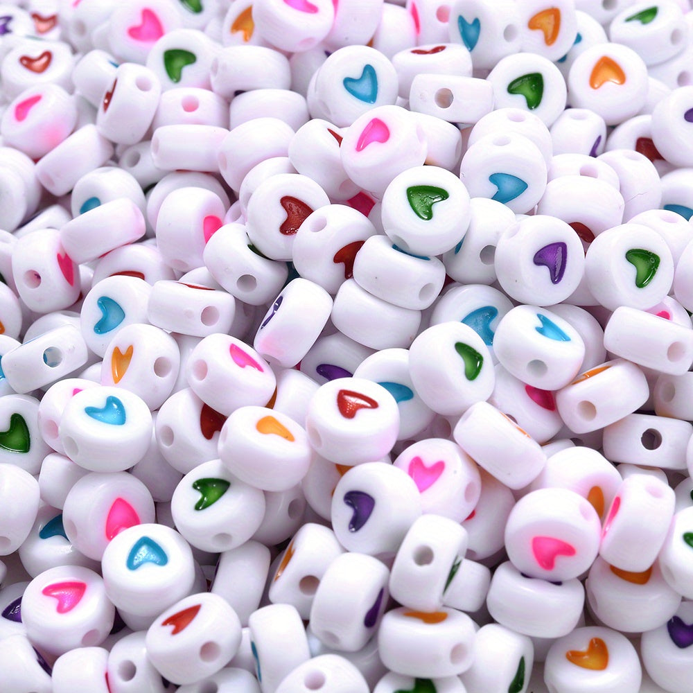 4x7 mm Acrylic Heart Beads