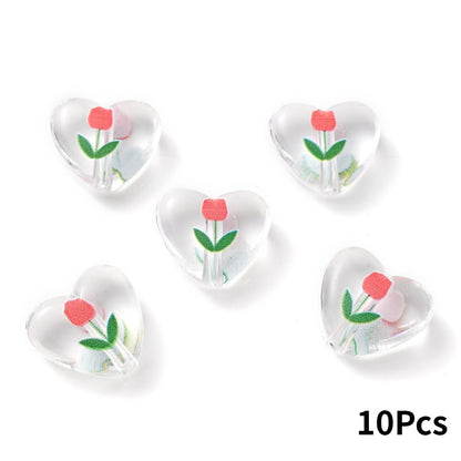 Transparent Acrylic Flower Beads