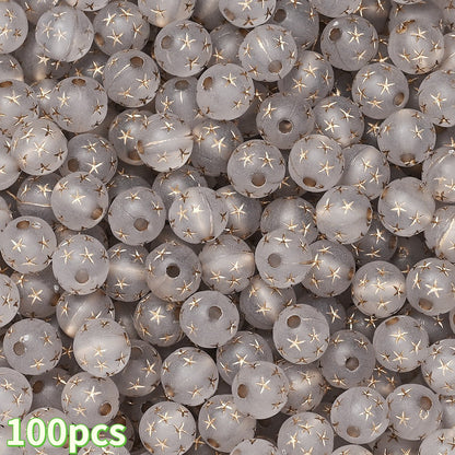 Matte Star Acrylic Spacer Beads
