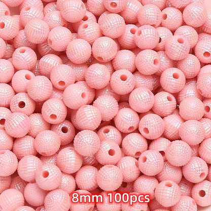 50-100pcs 8/10mm Acrylic Spacer Beads Loose Macarone Jewelry Beads