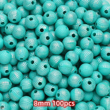 50-100pcs 8/10mm Acrylic Spacer Beads Loose Macarone Jewelry Beads
