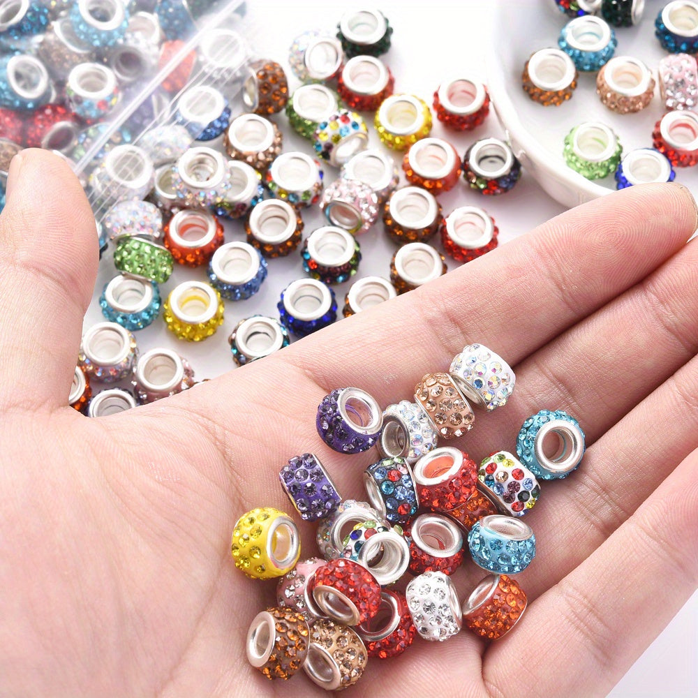 Rhinestone Rondelle Wheel Spacer Beads