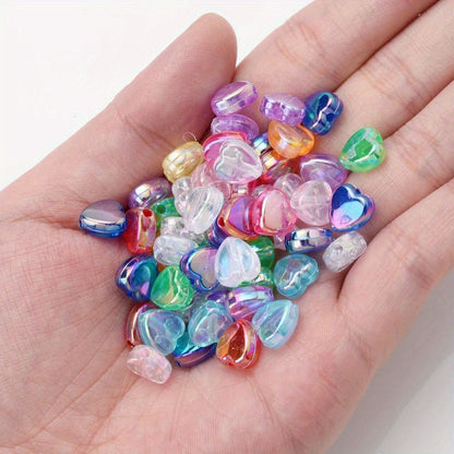 AB Color Transparent Heart Acrylic Spacer Beads