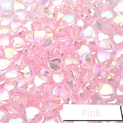 AB Color Transparent Heart Acrylic Spacer Beads