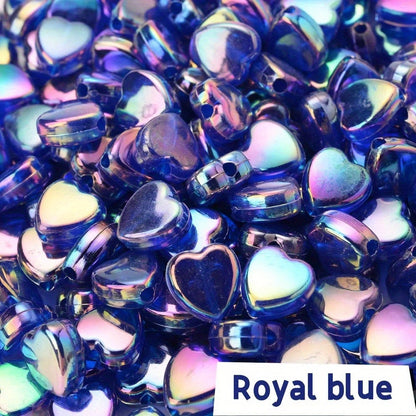 AB Color Transparent Heart Acrylic Spacer Beads