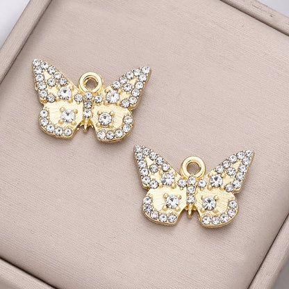 Sparkling Rhinestone Butterfly Pendant Charms