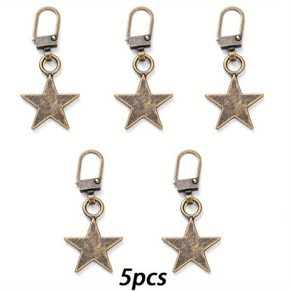 Star Metal Detachable Zipper Puller Buckle Heads