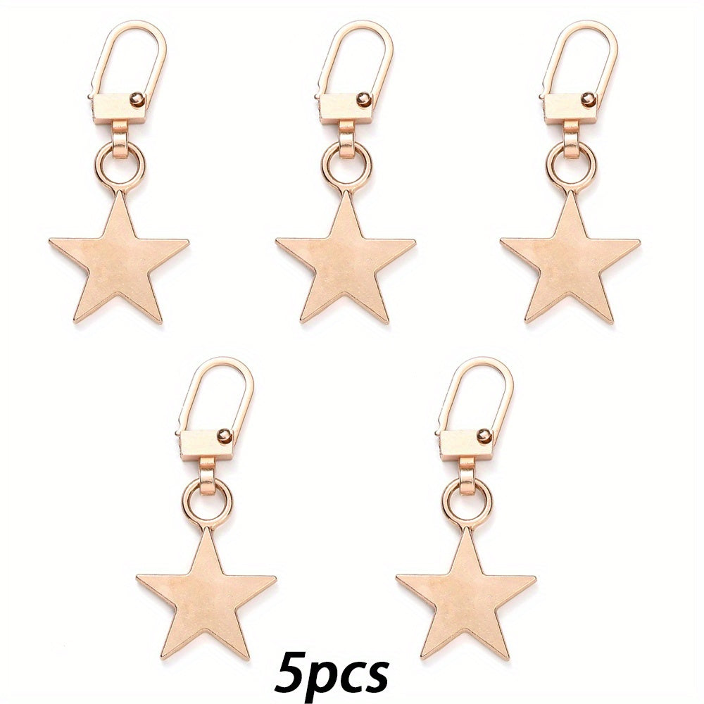 Star Metal Detachable Zipper Puller Buckle Heads