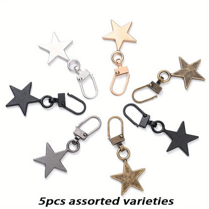 Star Metal Detachable Zipper Puller Buckle Heads