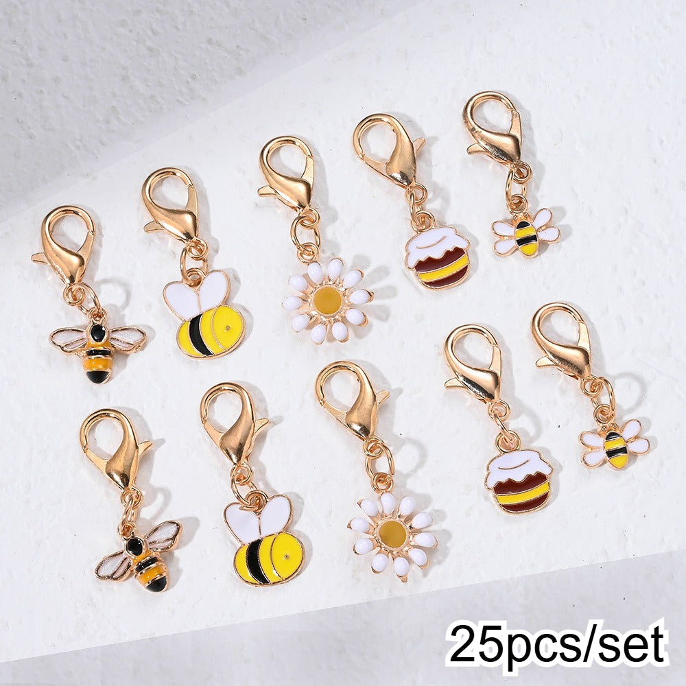 Bee and Daisy Enamel Pendant Charms