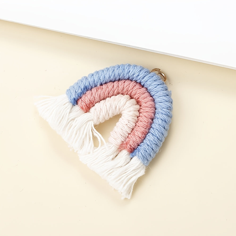 2PCS 33×39mm Rainbow Tassel Pendant Set