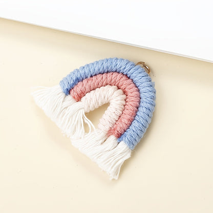 2PCS 33×39mm Rainbow Tassel Pendant Set