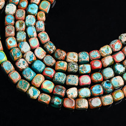 Orange Blue Stone Spacer Beads