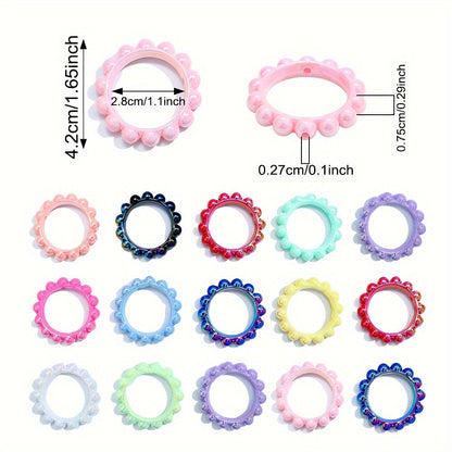 10PCS 42mm Perforated Acrylic Ring Set
