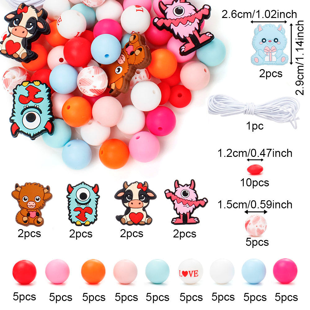 Pink Silicone Bead Jewelry Kit