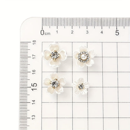Petal Rhinestone Flower Flatback Beads