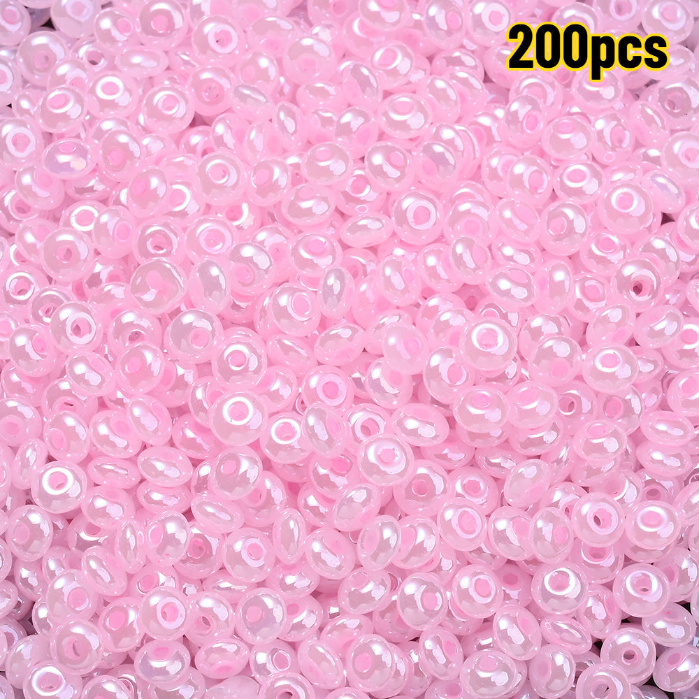 200-Piece 5 mm Glossy Ice Cream Glass Beads