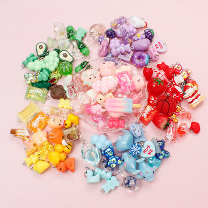 20-Piece Random Fruit, Animal & Flower Resin Charms