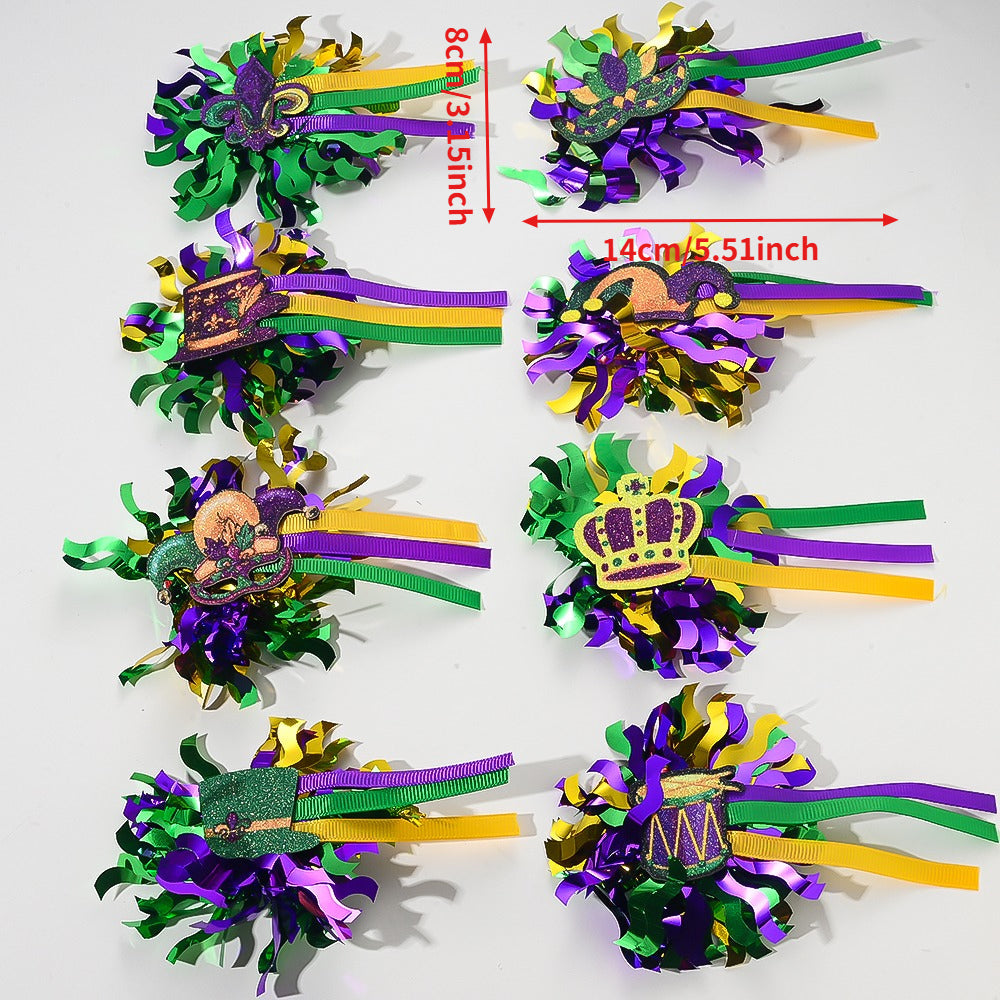 Mardi Gras Carnival Hair Clips