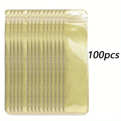 50/100-Piece Holographic Laser Resealable Packaging Bags