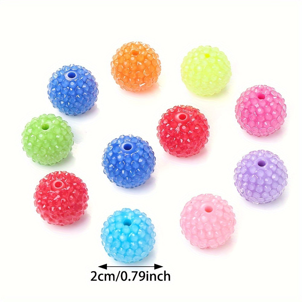 5PCS 20mm Bayberry-Shaped Resin Bead Set