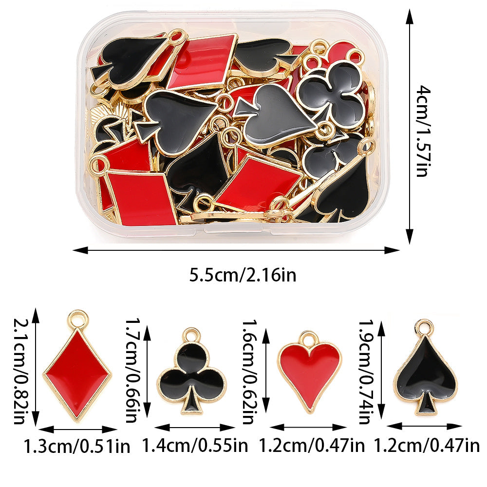 Poker Pattern Alloy Pendant Set