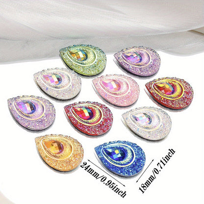 50pcs Peacock Feather Shape Rhinestone Flatback Beads