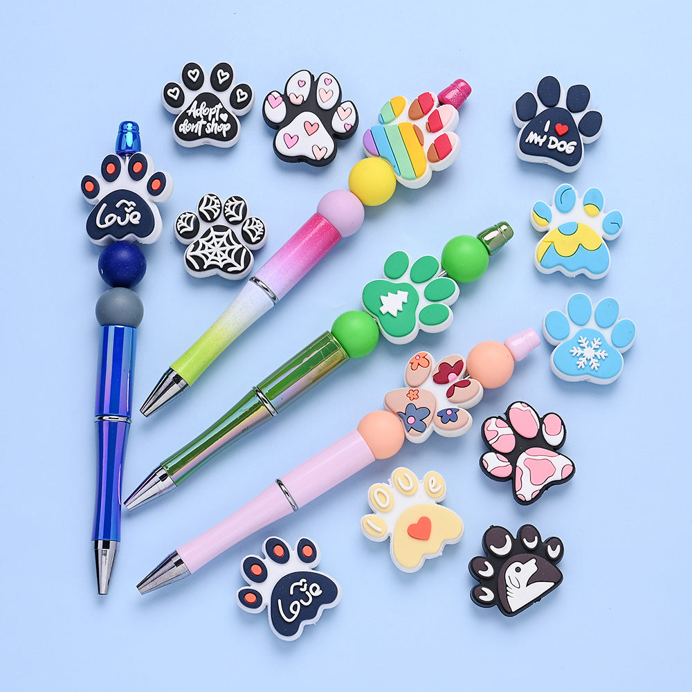 Dog Paw Silicone Focal Beads