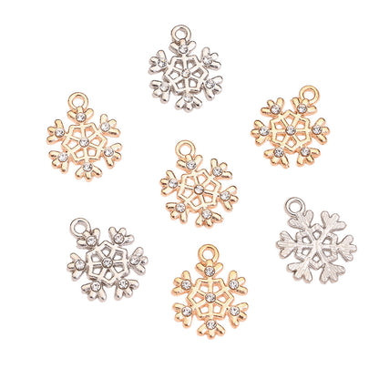 Christmas Rhinestone Snowflake Pendant Charms