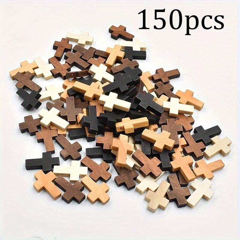 Natural Wood Cross Charms