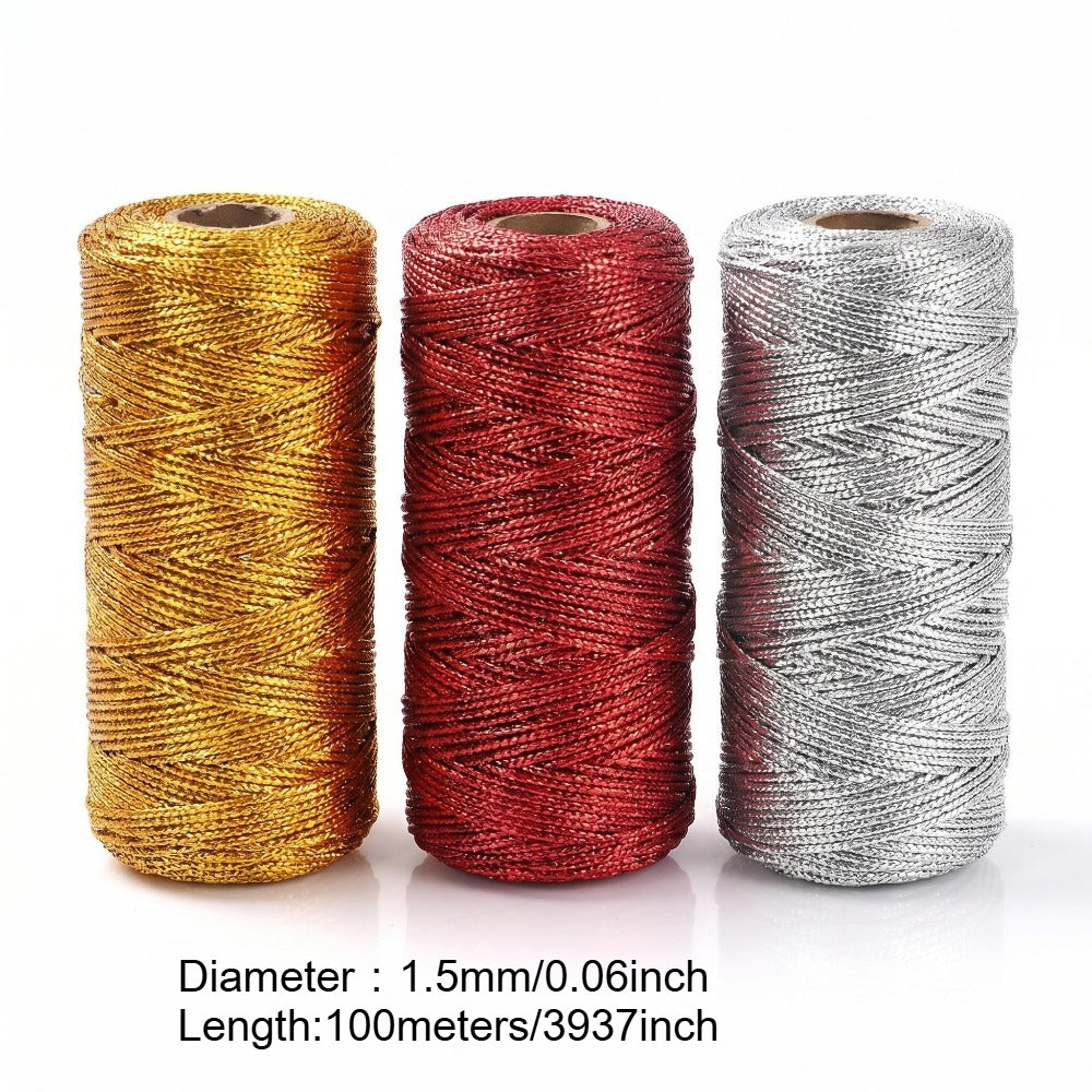 Red Gold Silver Polyester Cord Set