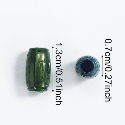 100PCS 11mm Printed Cylindrical Acrylic Bead Set