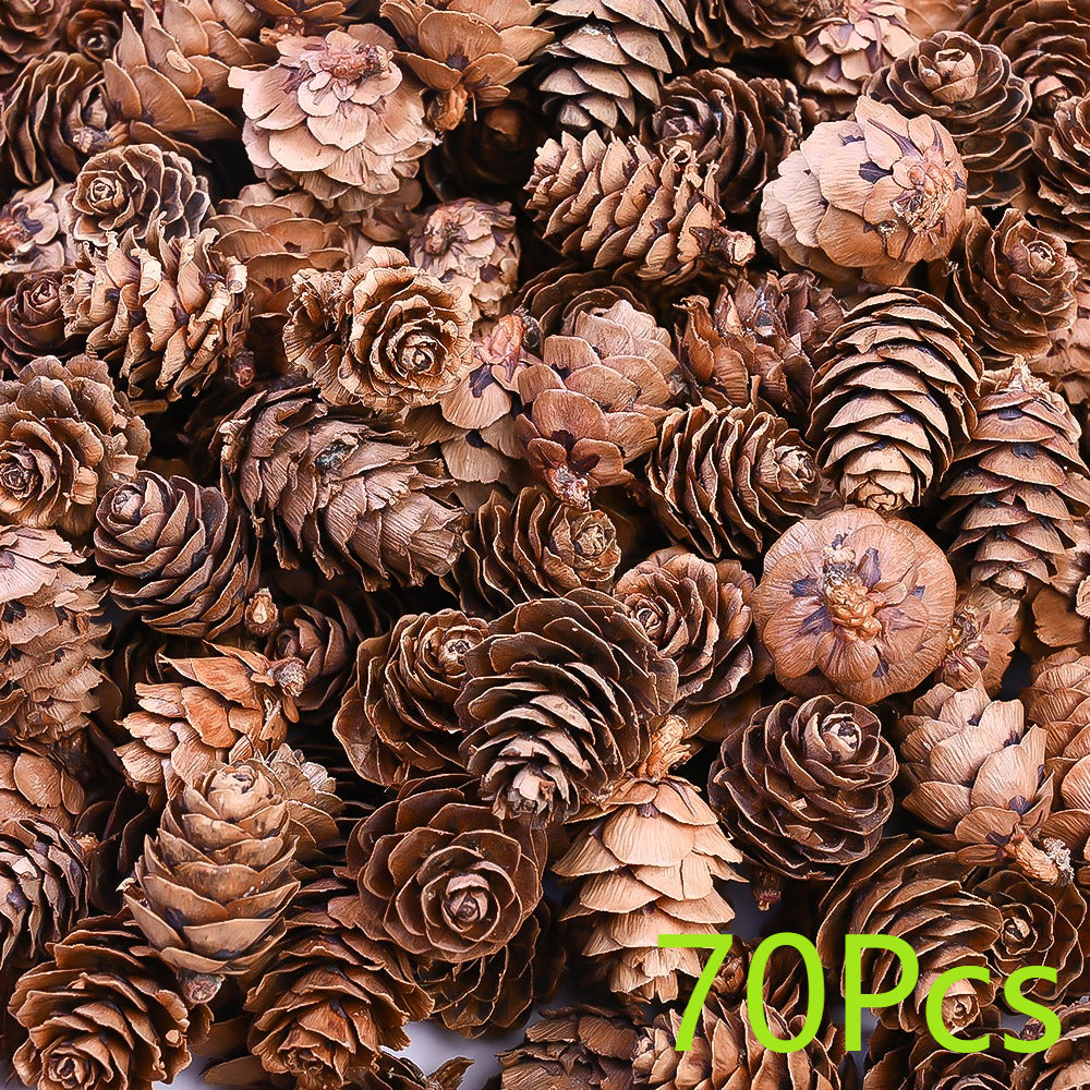 70-Piece 2-3 cm Natural Pine Cone Decorations