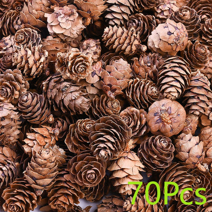 70-Piece 2-3 cm Natural Pine Cone Decorations