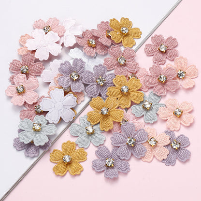 2.1x2.1 cm Rhinestone Flower Sewing Patches