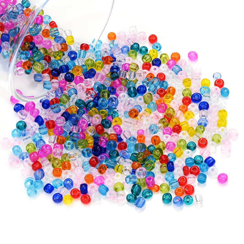 210PCS 4mm Clear Round Glass Spacer Beads