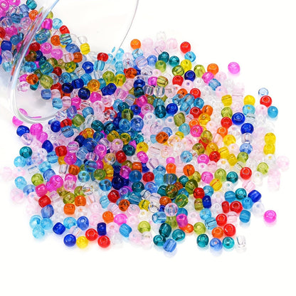 210PCS 4mm Clear Round Glass Spacer Beads