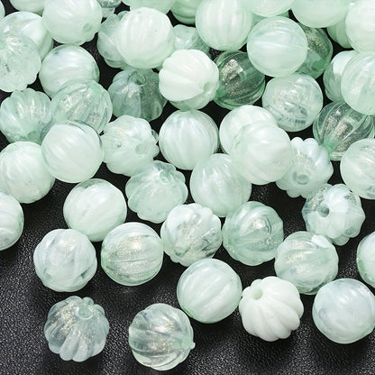Fine Glitter Pumpkin Acrylic Spacer Beads
