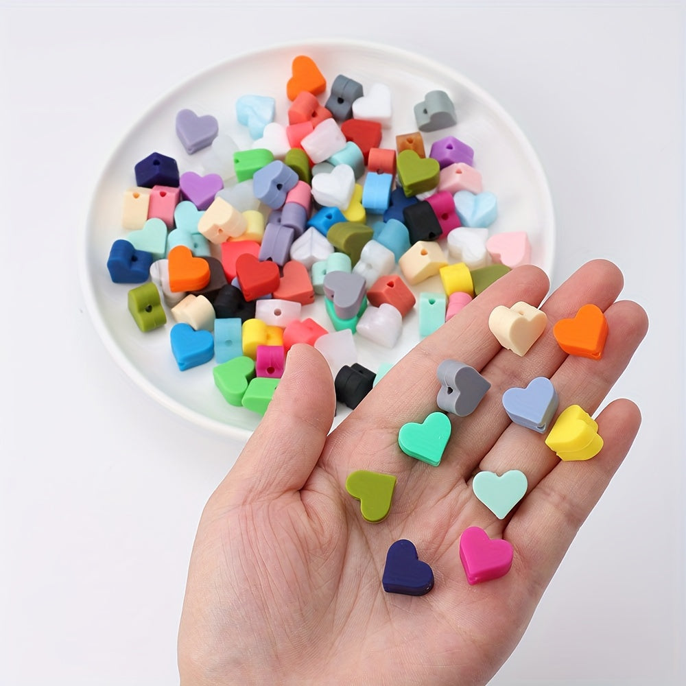 10PCS 13×14mm Love-Shaped Silicone Bead Set