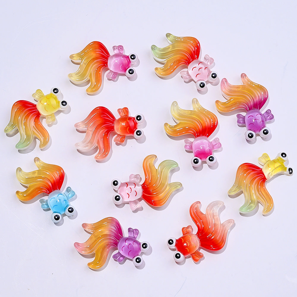 Luminous Goldfish Resin Patch Beads