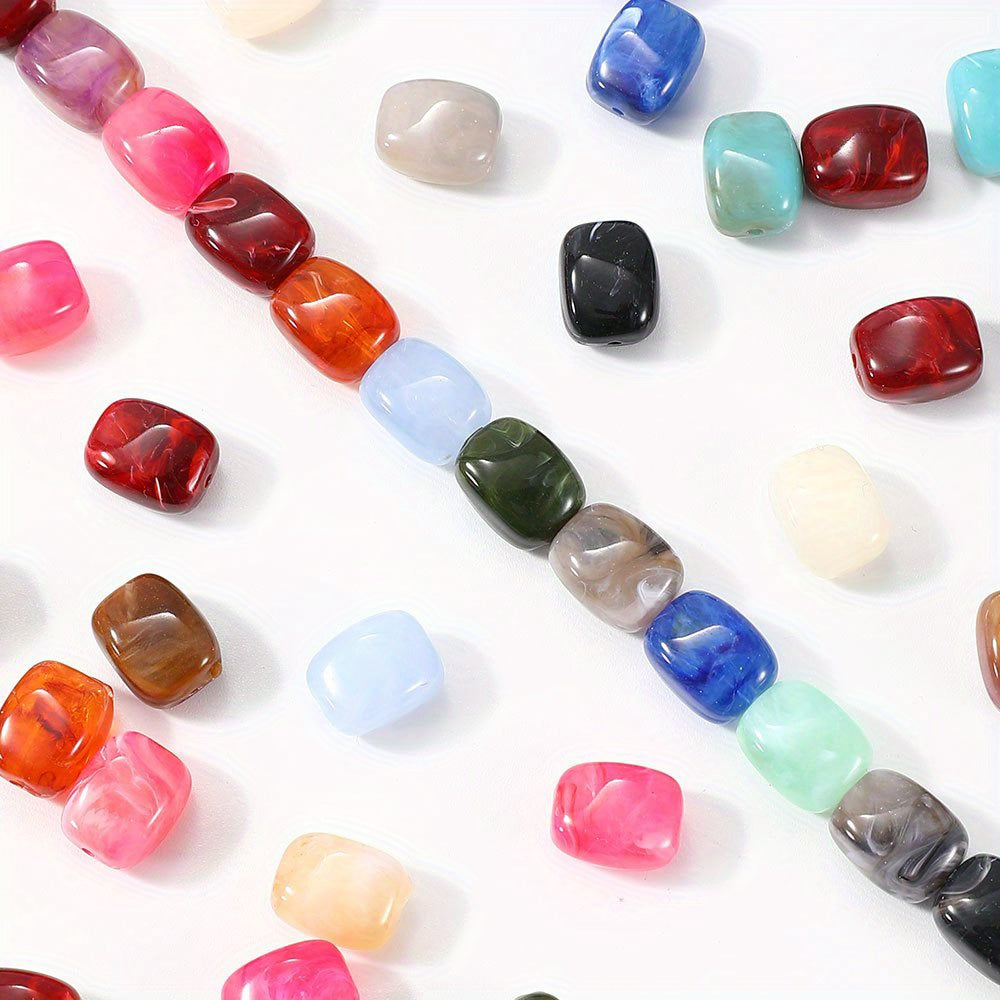 Multicolor Acrylic Straight-Hole Spacer Beads