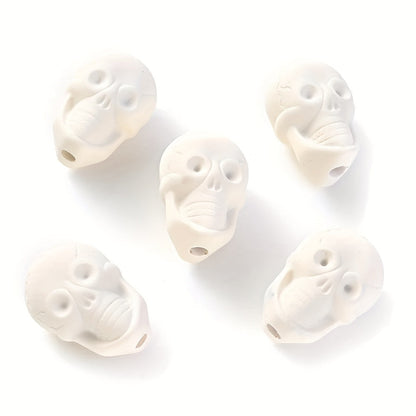 10PCS 14×20mm Solid Color Acrylic Skull Bead Set