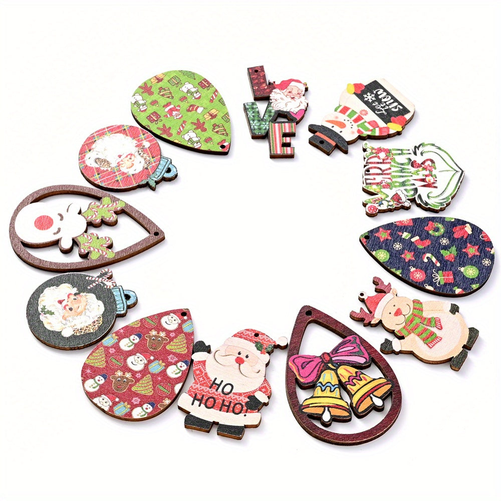 Christmas Painted Wooden Hanging Pendants