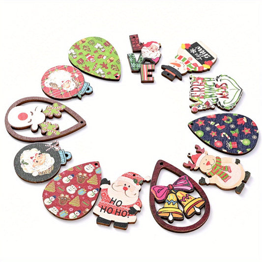 Christmas Painted Wooden Hanging Pendants
