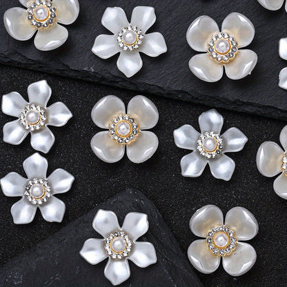 White Acrylic Petal Patch Beads