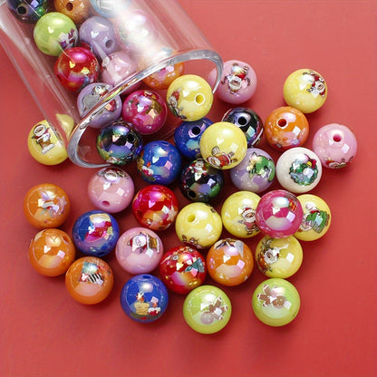 Christmas Printed Acrylic Beads
