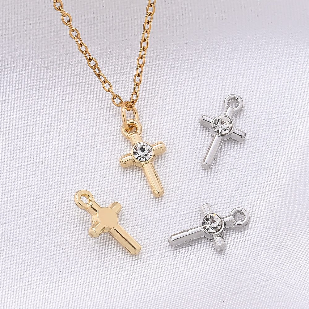 Rhinestone Cross Pendant Charms